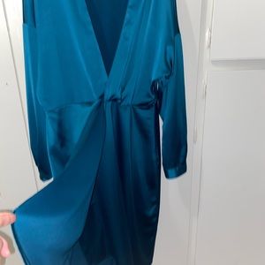 Nasty Gal Satin Turquoise dress, New WOT